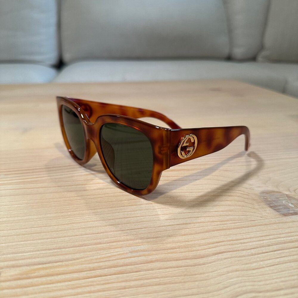 Gucci Oversized Sunglasses - Tortoise Shell with Gold Logo
